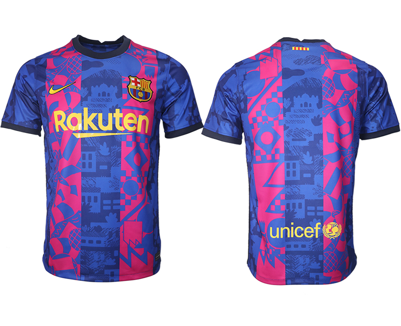 Cheap Men 2021-2022 Club Barcelona blue training suit aaa version blank Soccer Jersey